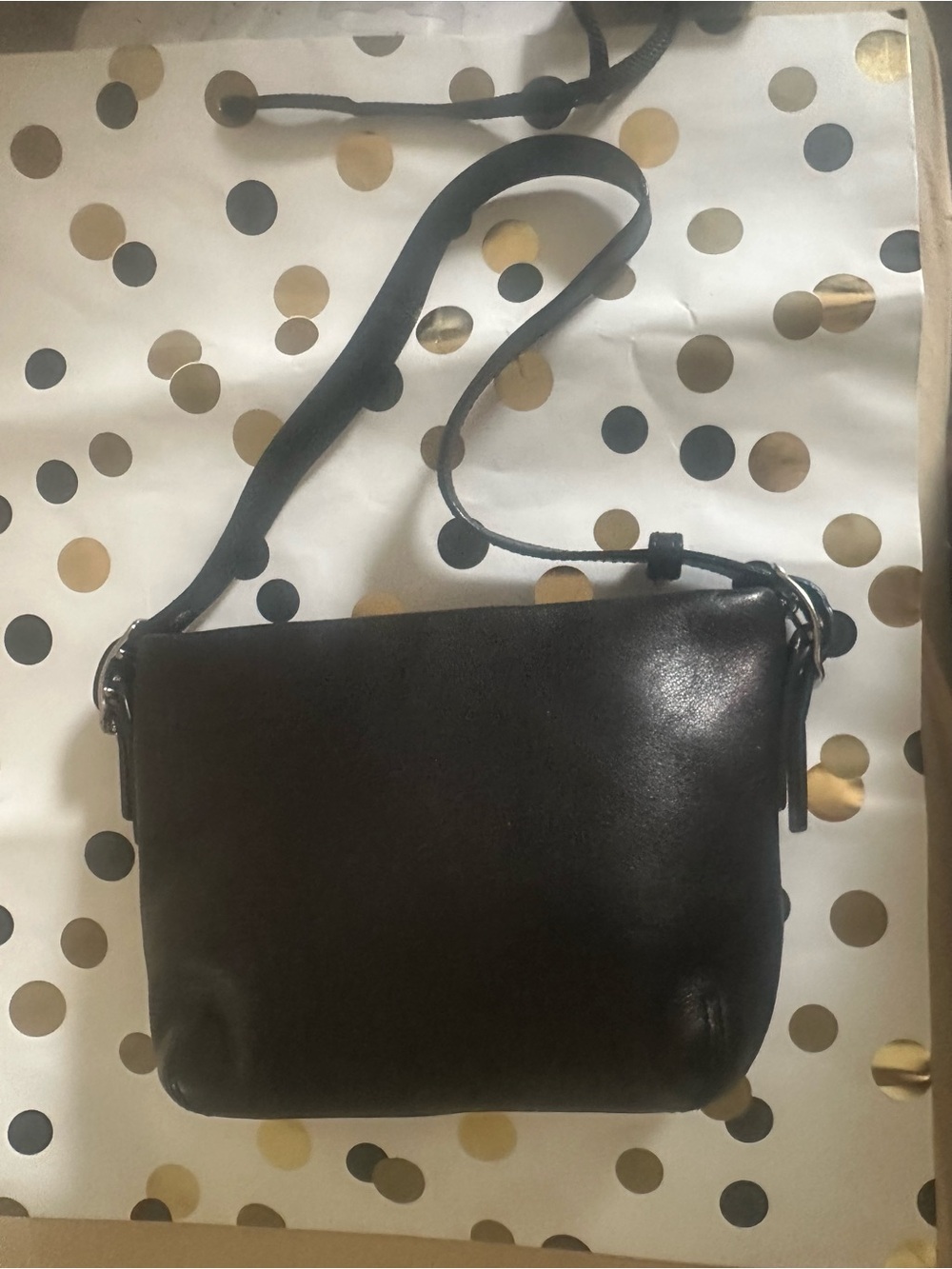Coach Vintage Black Leather Mini Shoulder Bag